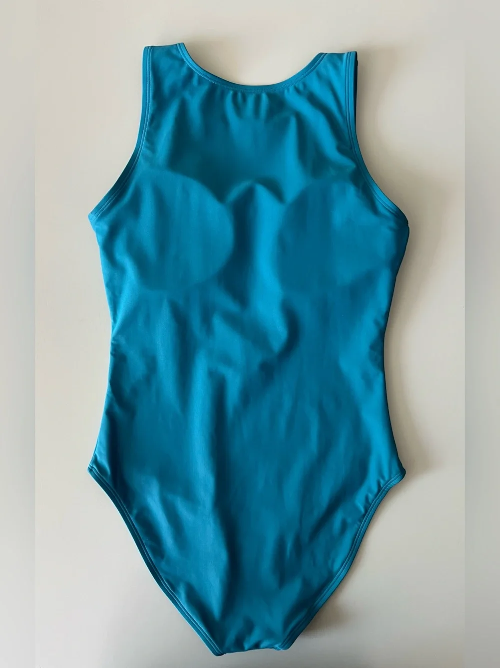 New Quince Italian Zip-Front One-Piece Swimsuit in Lagoon Teal Blue Size L